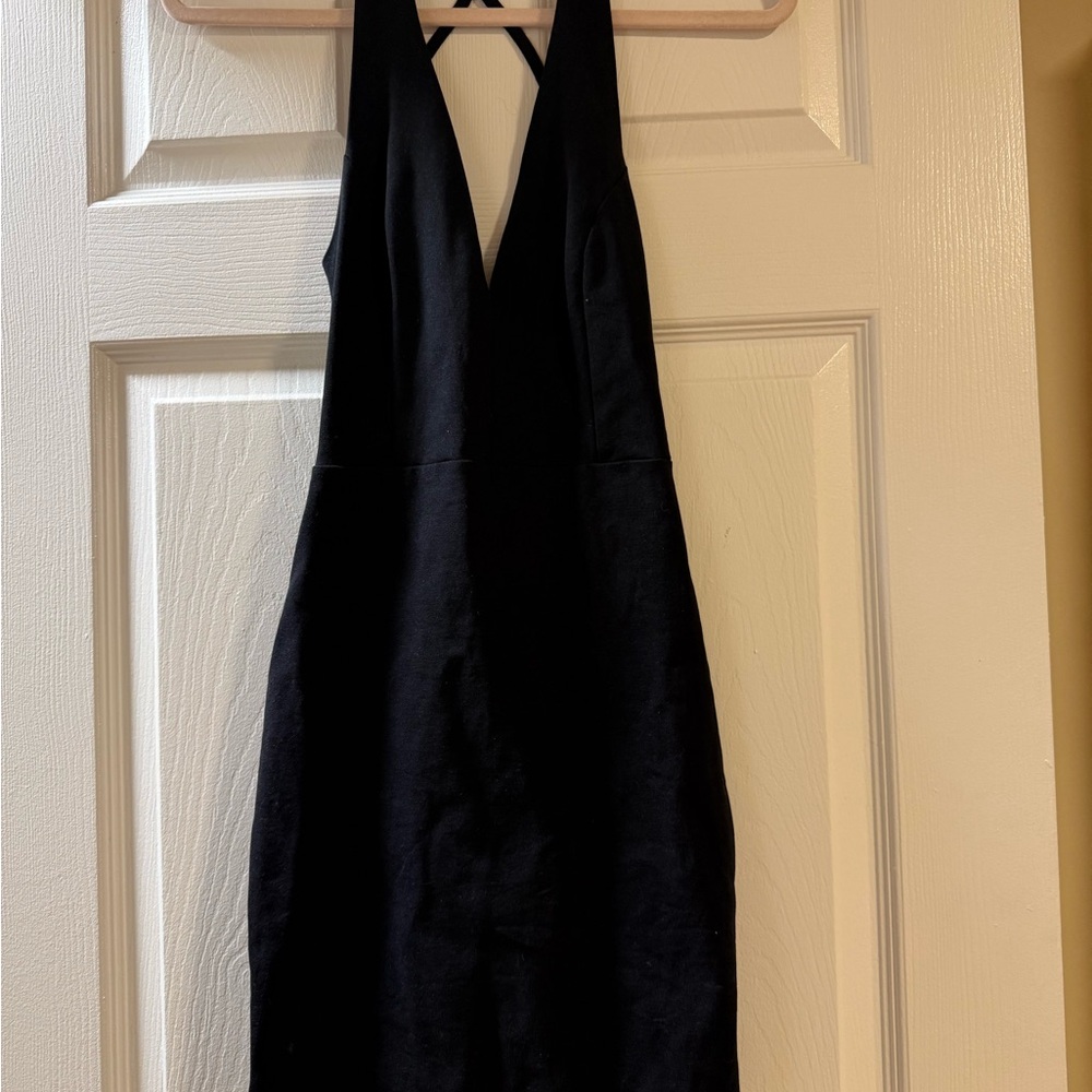 Shinestar Black Backless Dress